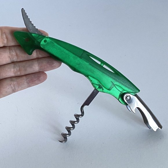 Consult Engineering Ad Green Plastic Stainless Bottle Opener Corkscrew Knife - Picture 6 of 13